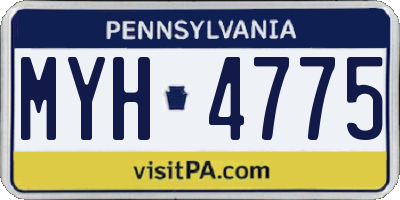 PA license plate MYH4775