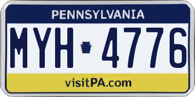 PA license plate MYH4776