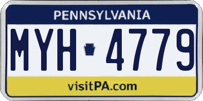PA license plate MYH4779