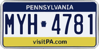 PA license plate MYH4781