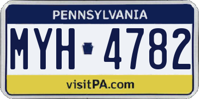 PA license plate MYH4782