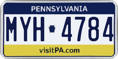 PA license plate MYH4784