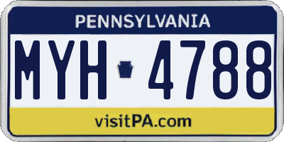 PA license plate MYH4788