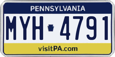 PA license plate MYH4791