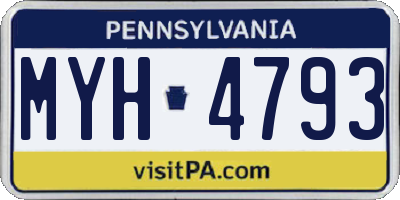 PA license plate MYH4793