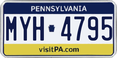 PA license plate MYH4795