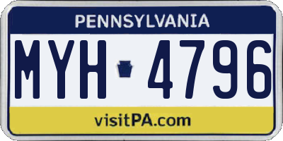 PA license plate MYH4796