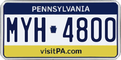 PA license plate MYH4800