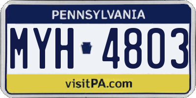 PA license plate MYH4803