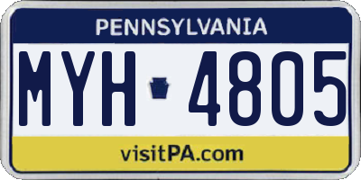 PA license plate MYH4805