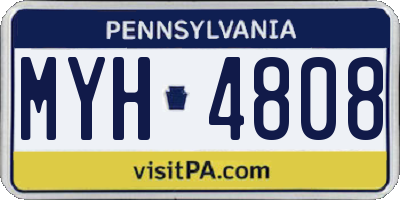 PA license plate MYH4808