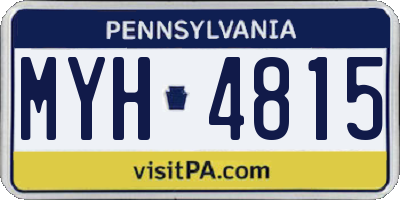 PA license plate MYH4815