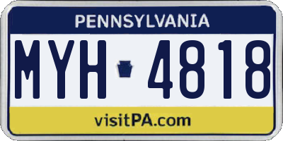 PA license plate MYH4818