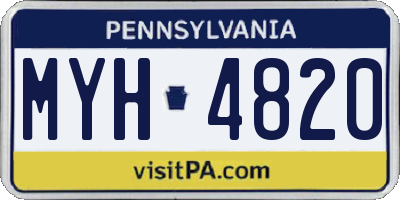 PA license plate MYH4820