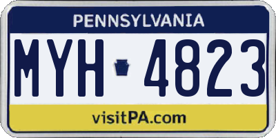 PA license plate MYH4823