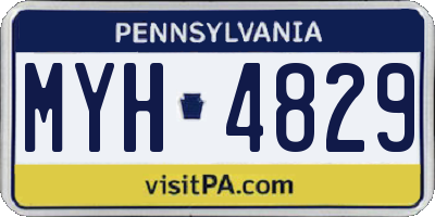 PA license plate MYH4829