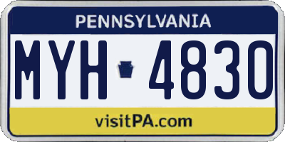 PA license plate MYH4830