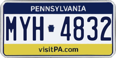 PA license plate MYH4832