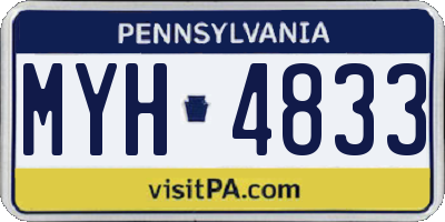 PA license plate MYH4833