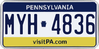 PA license plate MYH4836