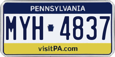 PA license plate MYH4837