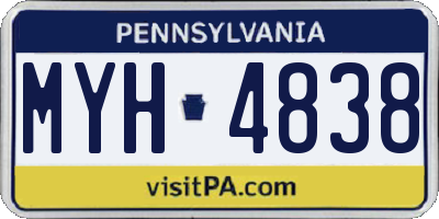 PA license plate MYH4838