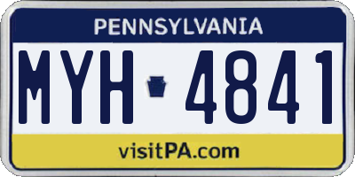 PA license plate MYH4841