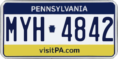 PA license plate MYH4842