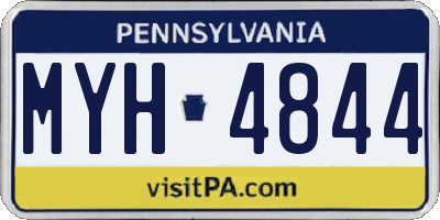 PA license plate MYH4844