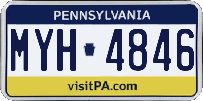 PA license plate MYH4846