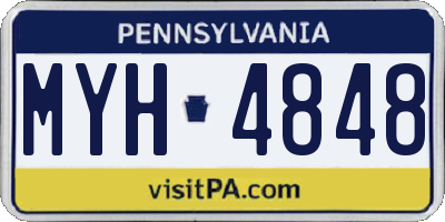 PA license plate MYH4848