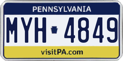 PA license plate MYH4849