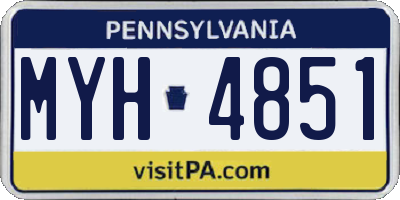 PA license plate MYH4851