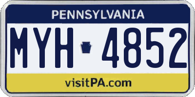 PA license plate MYH4852