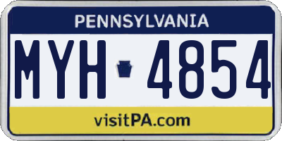 PA license plate MYH4854