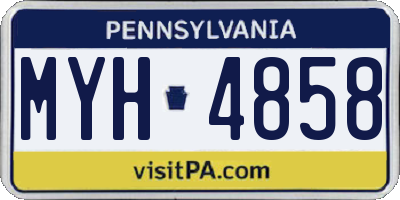 PA license plate MYH4858