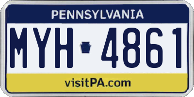PA license plate MYH4861