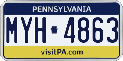 PA license plate MYH4863