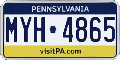 PA license plate MYH4865