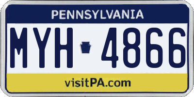 PA license plate MYH4866