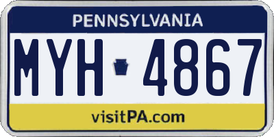 PA license plate MYH4867