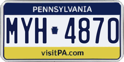 PA license plate MYH4870