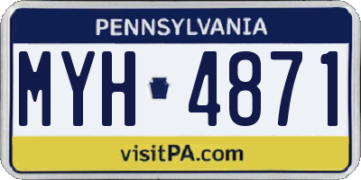 PA license plate MYH4871