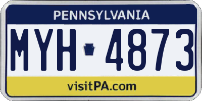 PA license plate MYH4873