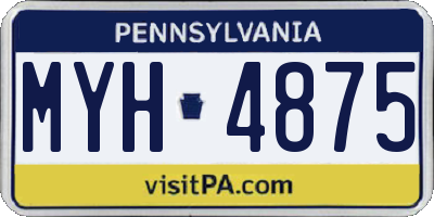 PA license plate MYH4875