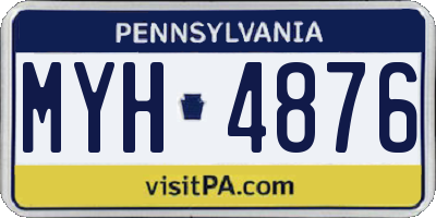 PA license plate MYH4876