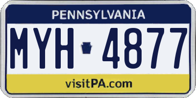 PA license plate MYH4877
