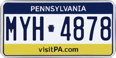 PA license plate MYH4878