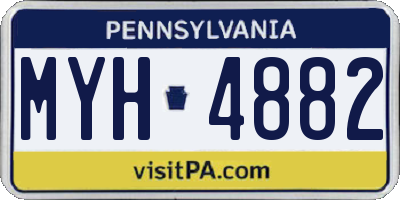 PA license plate MYH4882