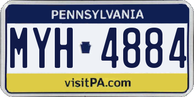 PA license plate MYH4884